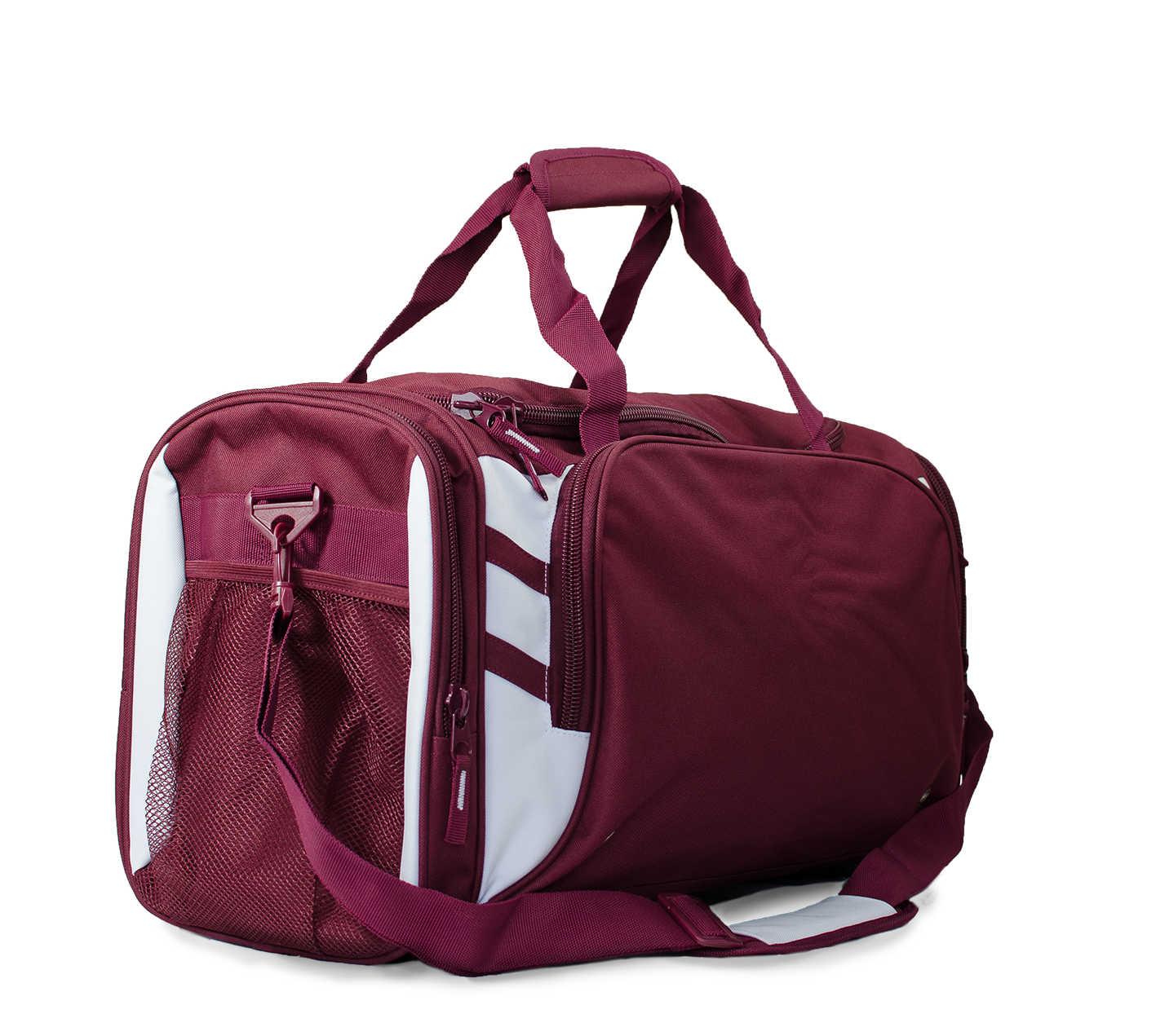 TASMAN SPORTSBAG - MAROON/WHITE
