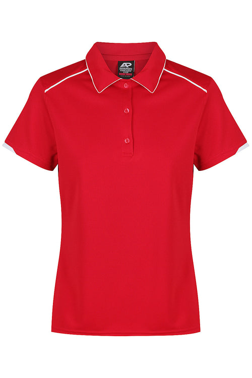 CURRUMBIN LADY POLOS - RED/WHITE