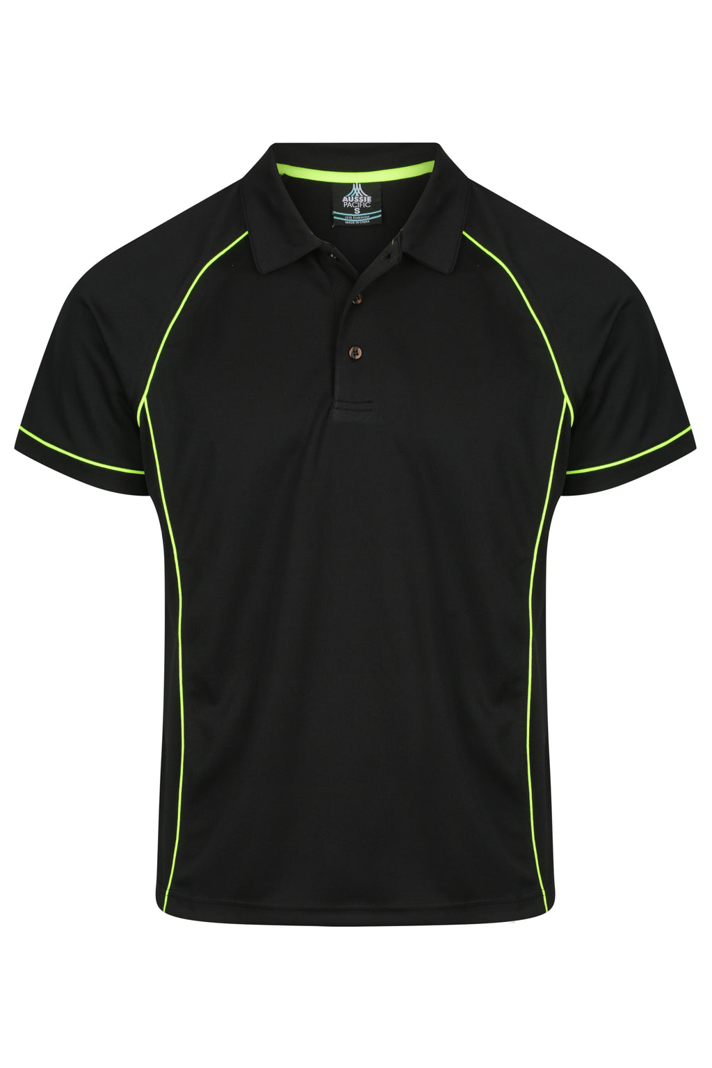 ENDEAVOUR MENS POLOS - BLACK/GREEN
