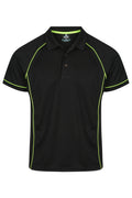 ENDEAVOUR MENS POLOS - BLACK/GREEN