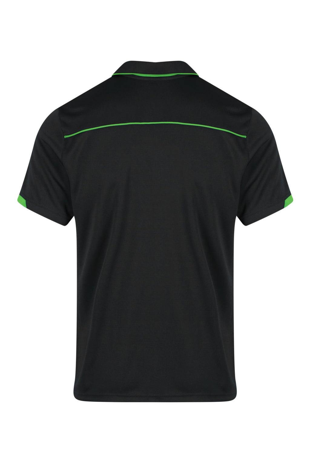 CURRUMBIN MENS POLOS - BLACK/KAWA GREEN