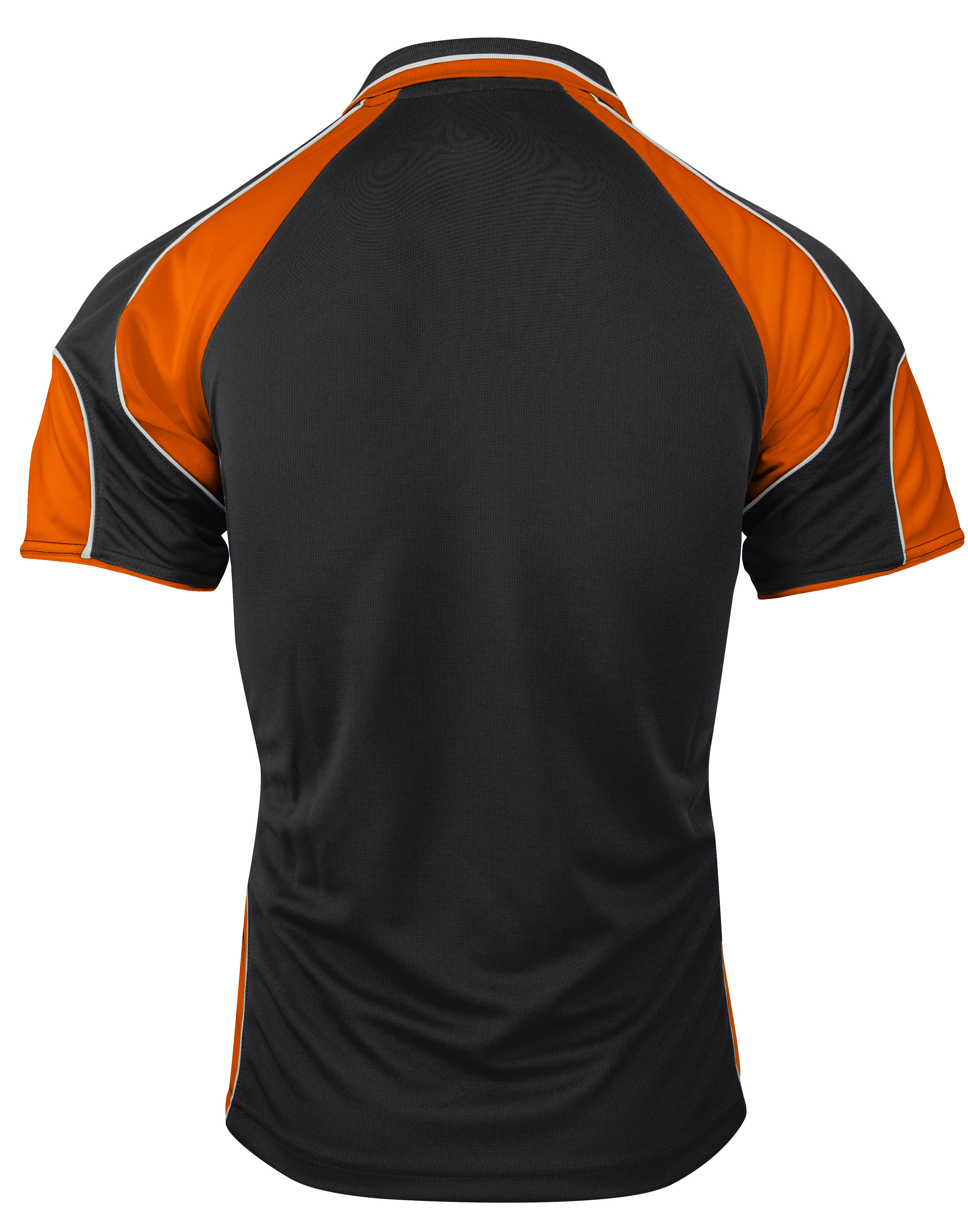 MURRAY MENS POLOS - BLACK/ORANGE