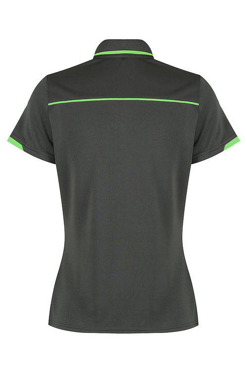 CURRUMBIN LADY POLOS - SLATE/HI VIZ GREEN