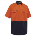 Hi Vis 2 Tone Lightweight Short Sleeve Shirt Orange/Navy