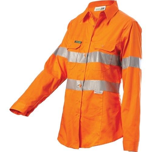 Hi Vis Womens 2 Tone Lightweight Taped Shirt Sky Blue/Navy