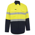 Hi Vis Lightweight Long Sleeve Adjustable Cuff Taped Shirt Yellow/Navy