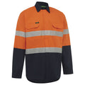 Hi Vis 2 Tone Lightweight Ripstop Breathable Taped Shirt Orange/Navy