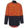 Hi Vis 2 Tone Closed Front Dual Weight Welders Shirt Orange/Navy