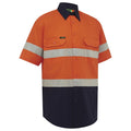 Hi Vis Lightweight Short Sleeve Taped Shirt Orange/Navy