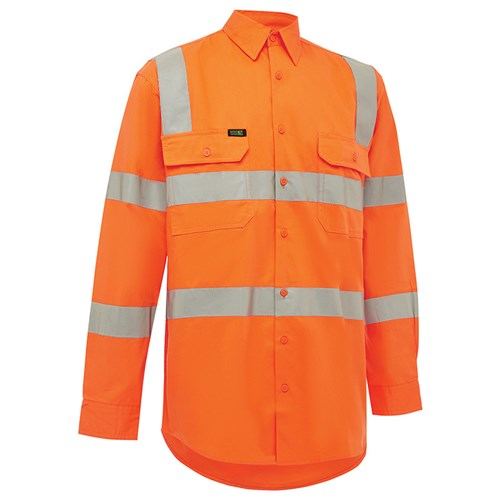 Hi Vis Lightweight VIC Rail Taped Shirt Rail Orange