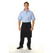 Cotton Drill Half Apron With Pocket - Black