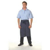 Pinstripe 3/4 Apron - No Pocket - Blue/White Horizontal Stripe