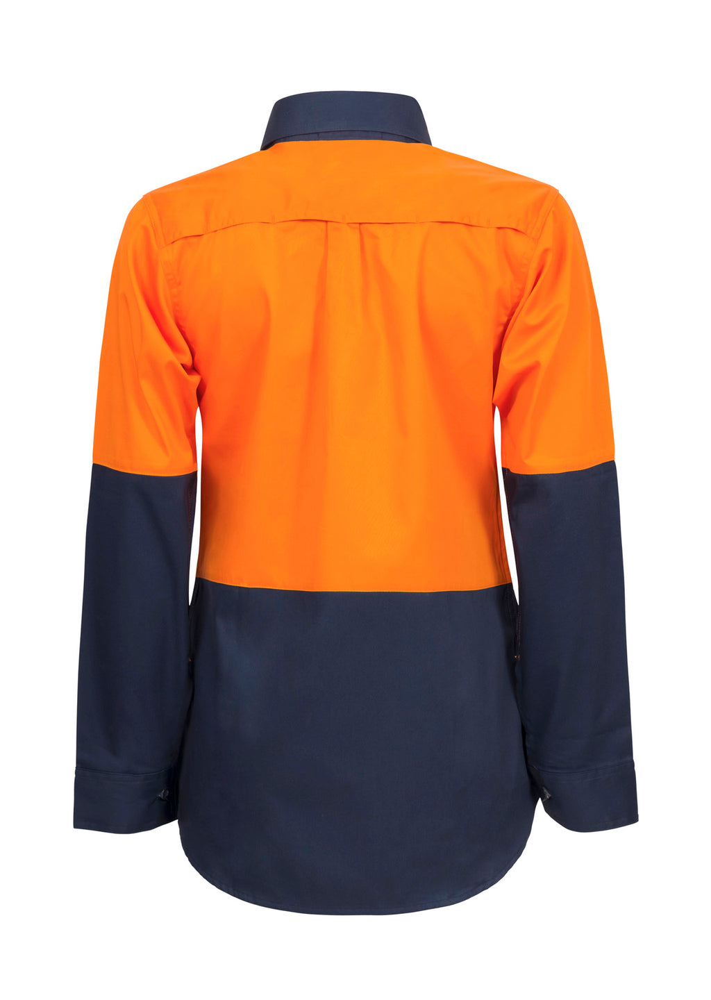 LADIES LIGHTWEIGHT HI VIS LONG SLEEVE VENTED COTTON DRILL SHIRT