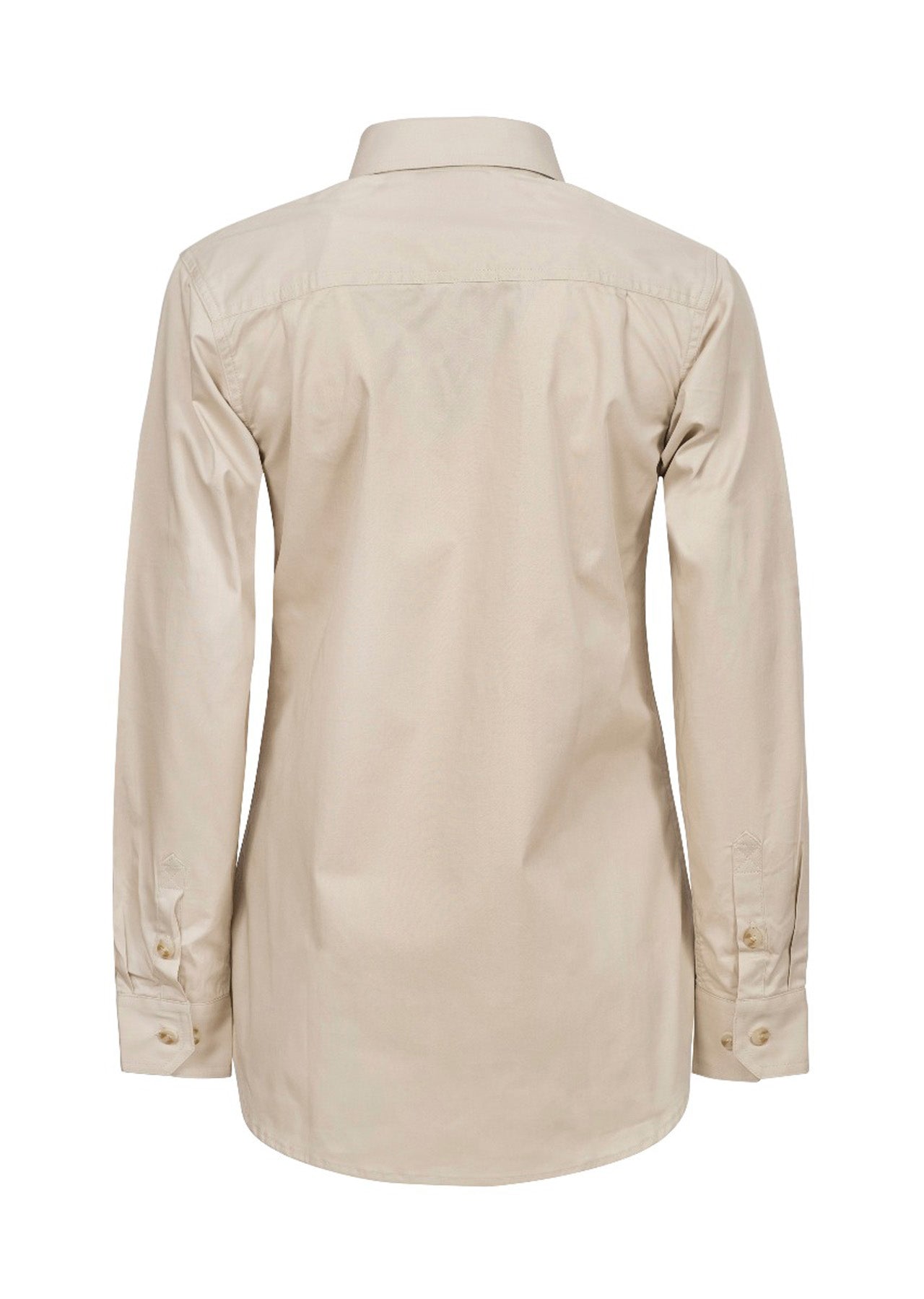 LADIES LIGHTWEIGHT LONG SLEEVE CLOSED FRONT COTTON DRILL SHIRT