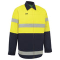 Hi Vis 2 Tone Cotton Drill Taped Jacket Yellow/Navy