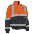 Hi Vis 2 Tone Wet Weather Bomber Taped Jacket Orange/Navy