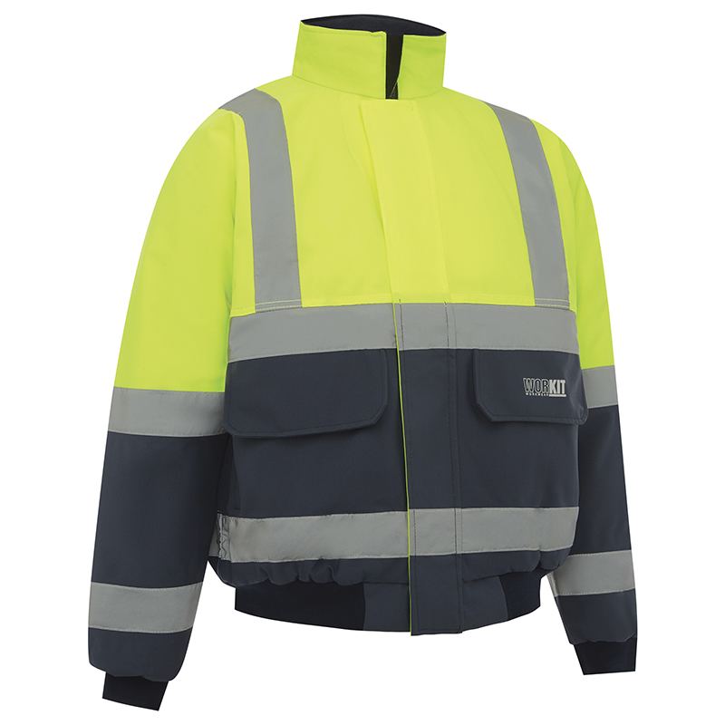 Hi Vis 2 Tone Wet Weather Bomber Taped Jacket Yellow/Navy