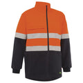 Hi Vis 2 Tone Zip Through Taped Fleece Jumper Orange/Navy
