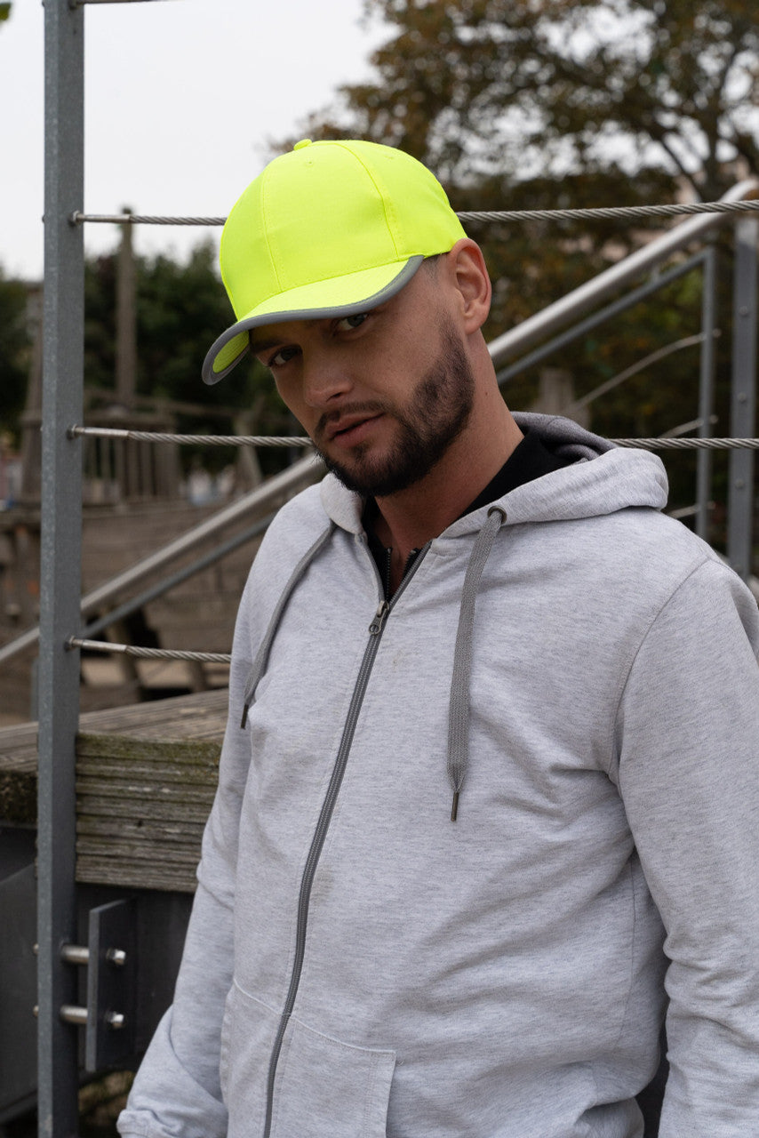 Luminescent Safety Cap with Reflective Trim - view 2