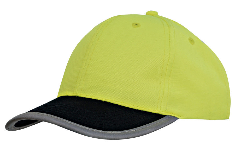 Luminescent Safety Cap with Reflective Trim - view 3