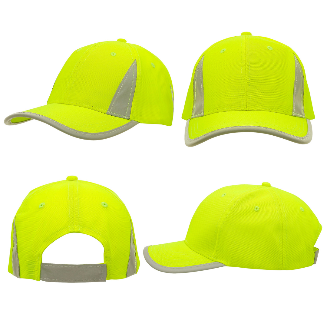 Luminescent Safety Cap with Reflective Inserts and Trim - view 2