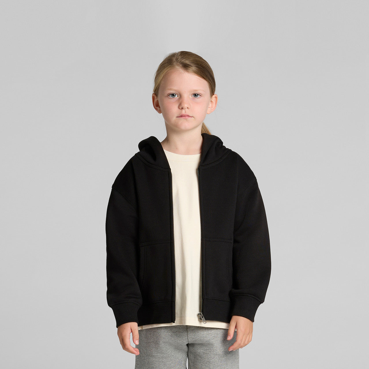 Kids Relax Zip Hood3038 - BLACK