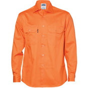 Cotton Drill Work Shirt - Long Sleeve - Green