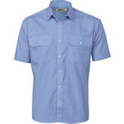 Polyester Cotton Work Shirt - Short Sleeve - Chambray