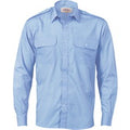 Epaulette Polyester/Cotton Work Shirt - Long Sleeve - Sky