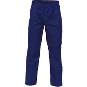 Polyester Cotton Pleat Front Work Pants - Navy