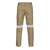 Cotton Drill Cargo Pants With CSR R/Tape - Khaki