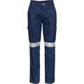 Ladies Cotton Drill Cargo Pants with CSR Reflective Tape - Navy