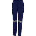 Ladies Cotton Drill Pants With CSR Reflective Tape - Navy