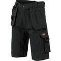 Duratex Cotton Duck Weave Tradies Cargo Shorts - with twin holster tool pocket - Black