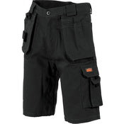 Duratex Cotton Duck Weave Tradies Cargo Shorts - with twin holster tool pocket - Black