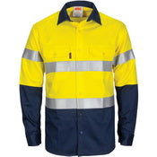 Paton Saint Flame Retardant 2 Tone Cotton Shirt with 3M F/R Tape - L/S - Orange/Navy
