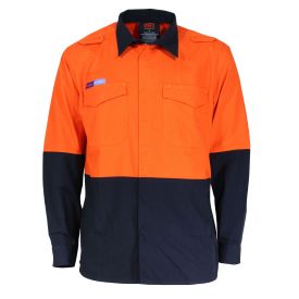 INHERENT FR PPE1 2T L/W SHIRT - Orange/Navy