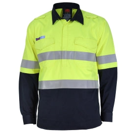 INHERENT FR PPE1 2T C/F DN L/W Shirt - Orange/Navy