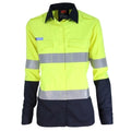 LADIES INHERENT FR PPE2 2 TONE D/N SHIRT - Orange/Navy