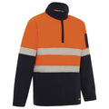 Hi Vis 2 Tone 1/4 Zip Taped Polar Fleece Jumper Orange/Navy