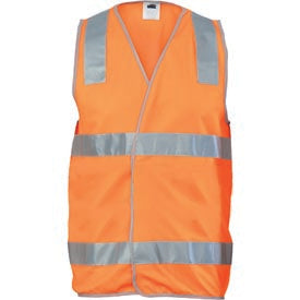 Day/Night Safety Vest with Hoop & Shoulder Generic R/Tape - Orange