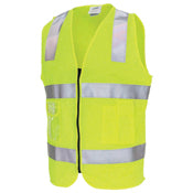 Day/Night Side Panel Safety Vest with Generic R/Tape - Orange