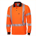 HiVis Segmented Tape X Back Polo - LS - Orange