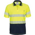 HIVIS Segment Taped Cotton Backed Polo - Short Sleeve - Orange/Navy
