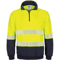 HIVIS Segment Taped 1/2 Zip Fleecy Windcheater - Orange/Navy