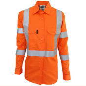 Ladies HiVis 3 way vented "X" back & Bio-motion taped shirt - Orange