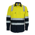 Hivis 2 tone L/W cotton bio-motion & "x" back shirt with CSR R/tape - L/S - Orange/Navy
