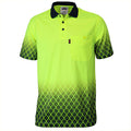 HiVis Sublimated Metal Mesh Polo - Orange/Navy