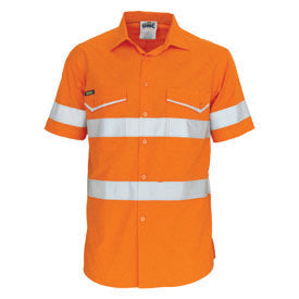 RipStop Cotton Cool Shirt with CSR Reflective Tape. S/S - Orange