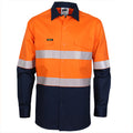 HiVis 2 Tone Segment Taped Coolight Shirt - Orange/Navy